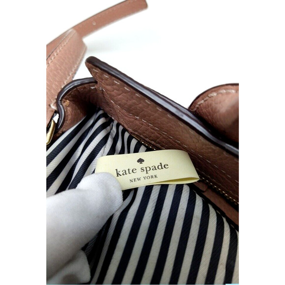 Kate Spade New York Dunne Lane Lake Nude Pebbled Leather Top Handle Satchel Bag - Picture 12 of 15